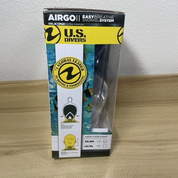 US Divers Airgo Full Face Snorkel Mask - Adult XS/SM Easy Breathe Snorkel System - Picture 2 of 7